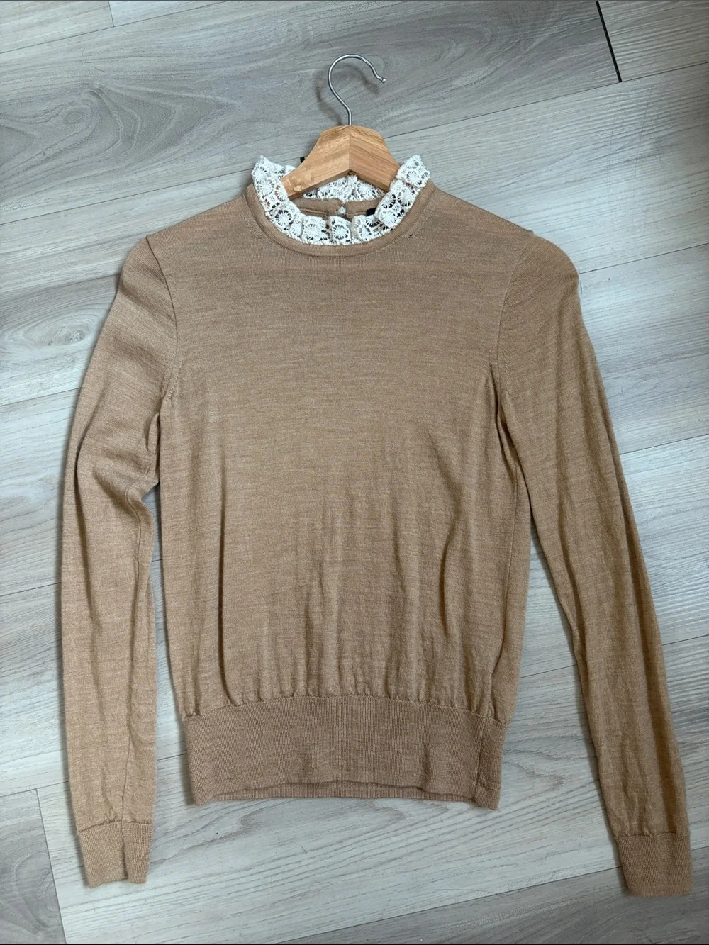 Tippi sweater with lace collar detail